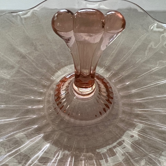 Pink Depression Glass Bon Bon  or Petits Fours Serving Dish - Picture 2 of 6